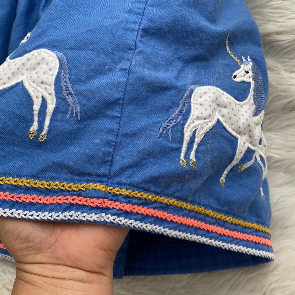 Mini Boden | Blue Unicorn Applique Skirt - Picture 12 of 16